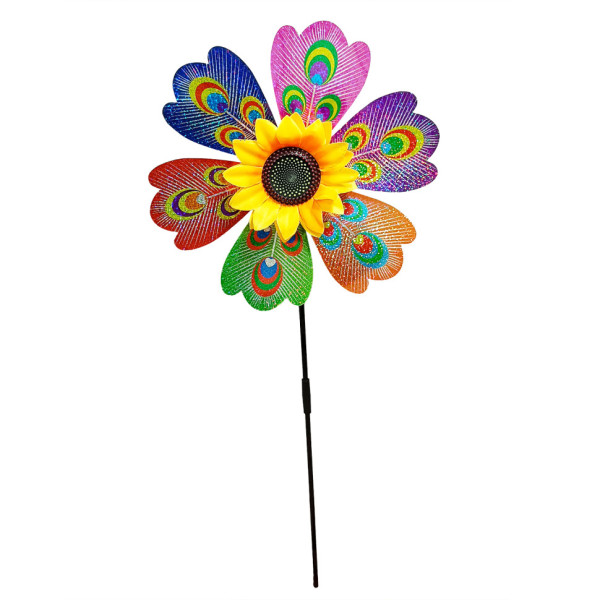 Детский ветрячок "Павлин" МR 1225-1 цветок диаметром 28 см, палочка 48 см(МR 1225-1)