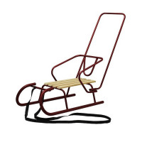 Зимові санки "Сніжок" Snower 4820211100476BORDO метал, дерево (4820211100476BORDO)