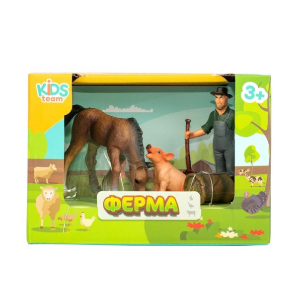 Детский игрушечный набор "Ферма" Q9899-T1_3 лошадка, свинка, фермер(Q9899-T1_3)