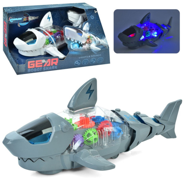 Інтерактивна іграшка "Робот Акула" S-2A(Grey) сірий, музика, світло, рухливі деталі, їздить (S-2A(Grey))