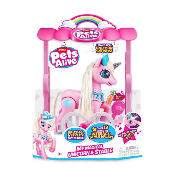 Интерактивный игровой набор Волшебный единорог в домике Pets Alive S2 9545 со светом и звуком(9545)