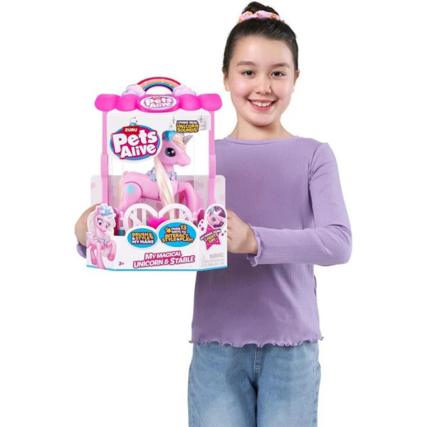 Интерактивный игровой набор Волшебный единорог в домике Pets Alive S2 9545 со светом и звуком(9545)