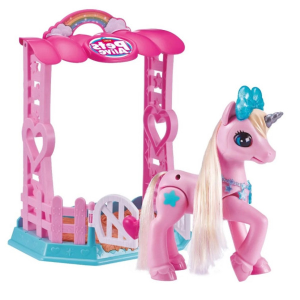 Интерактивный игровой набор Волшебный единорог в домике Pets Alive S2 9545 со светом и звуком(9545)