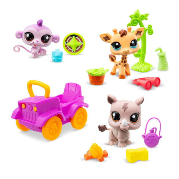 Ігровий набір "Сафарі" Littlest Pet Shop 00524 аксесуари та 3 фігурки (00524)