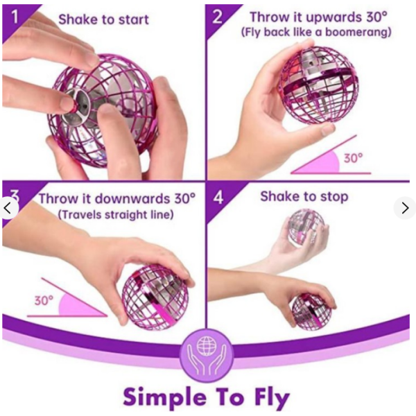 Літаюча куля-спіннер Flynova pro 368FN(Pink) зі світлом (368FN(Pink))