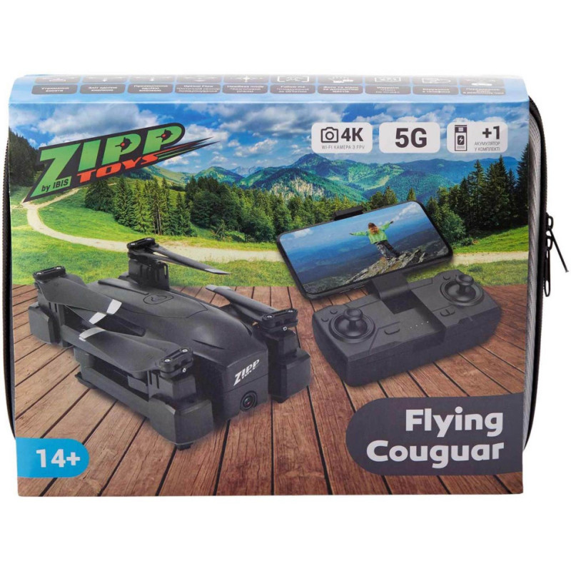 Квадрокоптер Flying Couguar Black ZIPP Toys X48G з камерою та додатковим акумулятором