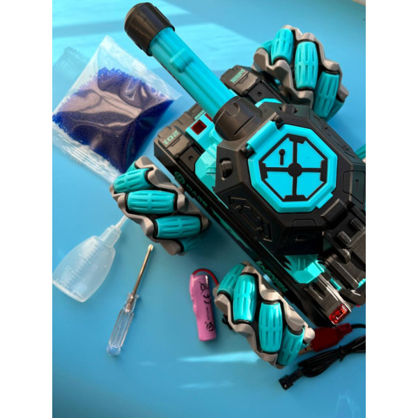 Танк на радіокеруванні KT907A(Turquoise) стріляє гелем, звук, світло (KT907A(Turquoise))