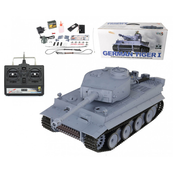 Танк на радіокеруванні German Tiger HENG LONG 3818-1 стріляє кульками