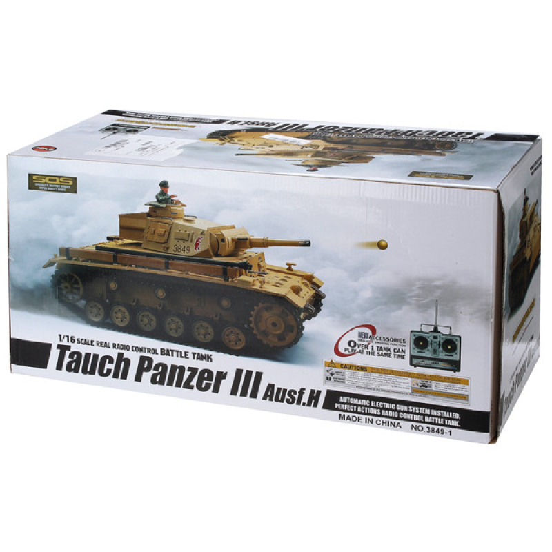 Танк на радіокеруванні Tauch Panzer III Ausf HENG LONG 3849-1 стріляє кульками