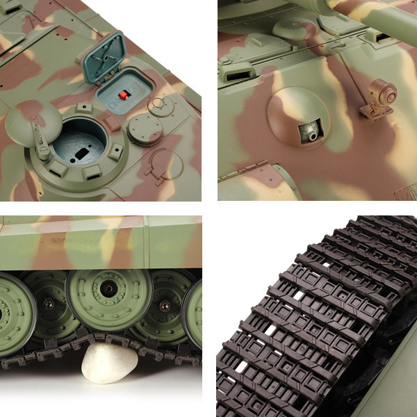 Танк на радіокеруванні German King Tiger HENG LONG 3888-1 стріляє кульками