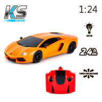 Автомобиль на радиоуправлении LAMBORGHINI AVENTADOR LP 700-4 KS DRIVE 124GLBO светятся фары(124GLBO)