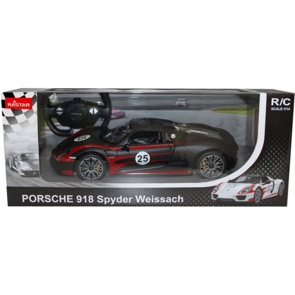 Машинка на радіоуправлінні Porsche 918 Spyder Rastar 70770 чорний, 1:14