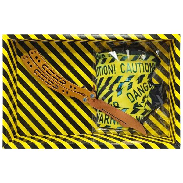 Сувенірні ножі дерев'яні набір BOX "Метелик GOLD" BALG-B (BALG-B)