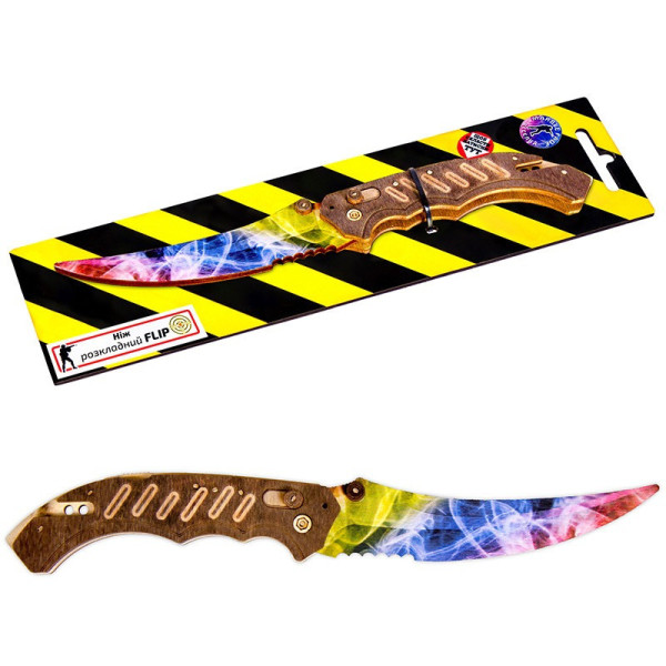 Ніж дерев'яний сувенірний "ФЛІП ВЕСЕЛКА" Сувенір-Декор FLI-R (FLI-R)