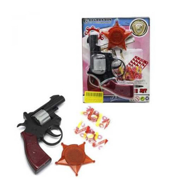 Іграшковий револьвер з пістонами та значком "DENA" Golden Gun 238GG (238GG)