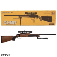 Дитяча іграшкова снайперська гвинтівка CYMA ZM51W з прицілом і лазером