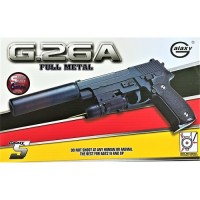 Іграшковий пістолет "Sig Sauer P226" з глушником Galaxy G26A Метал, чорний