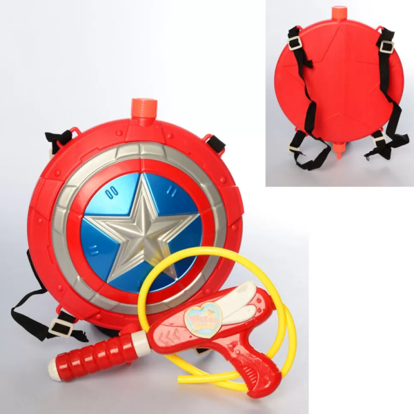 Детский водяной автомат Капитан Америка M 5956  с баллоном на плечи