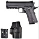Детский пистолет на пульках "Colt 1911 Rail" Galaxy G25+ металл черный с кобурой