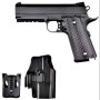 Дитячий пістолет на кульках "Colt 1911 Rail" Galaxy G25+ метал чорний з кобурою