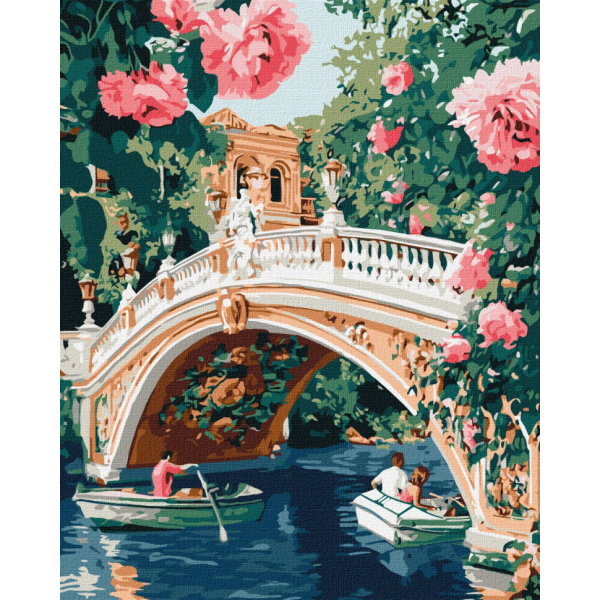 Картина по номерам "Мост и цветы" Идейка KHO3664 40х50 см