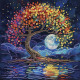 Алмазная мозаика "Красочное дерево" BH020 неполная выкладка 25х25 см