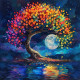 Алмазная мозаика "Красочное дерево" BH020 неполная выкладка 25х25 см