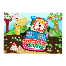 Детская мозаика по номерам "Строители" 13-127-10 разноцветные камушки