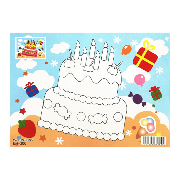 Детская мозаика по номерам "Праздничный торт" 13-126-20, 5 цветов