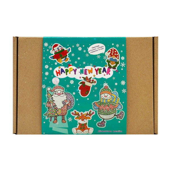 Набір для творчості зі стразами "Happy New Year" 187127, 12 наліпок (187127)