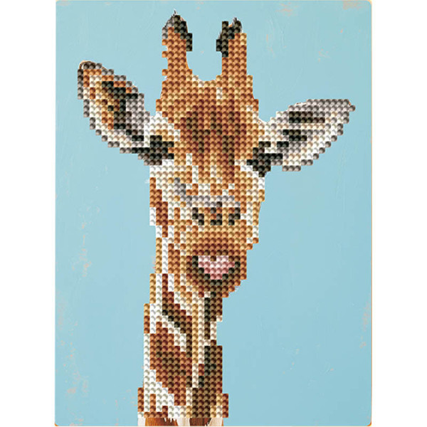 Алмазная мозаика "Жираф" DM3002 с мольбертом 17x22.5 см