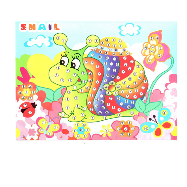 Детская мозаика по номерам "Улитка" 13-126-14 разноцветные камушки