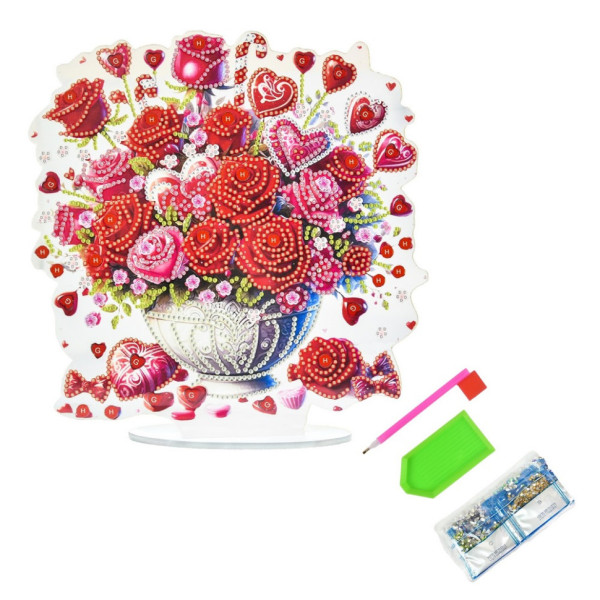 Набор для творчества алмазная мозаика "Очарование роз" YKLZ15279 на подставке 25х25 см