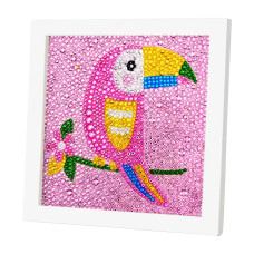 Алмазная мозаика для детей Попугай A5501D рамка 17,5-17,5 см