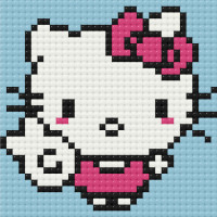 Алмазная мозаика мини "Hello Kitty Хэллоу Китти" ODM0111, 10х10 см