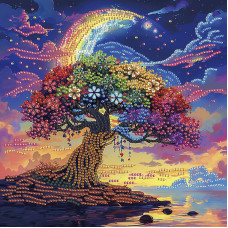 Алмазная мозаика "Дерево мечты" BH021 неполная выкладка 25х25 см