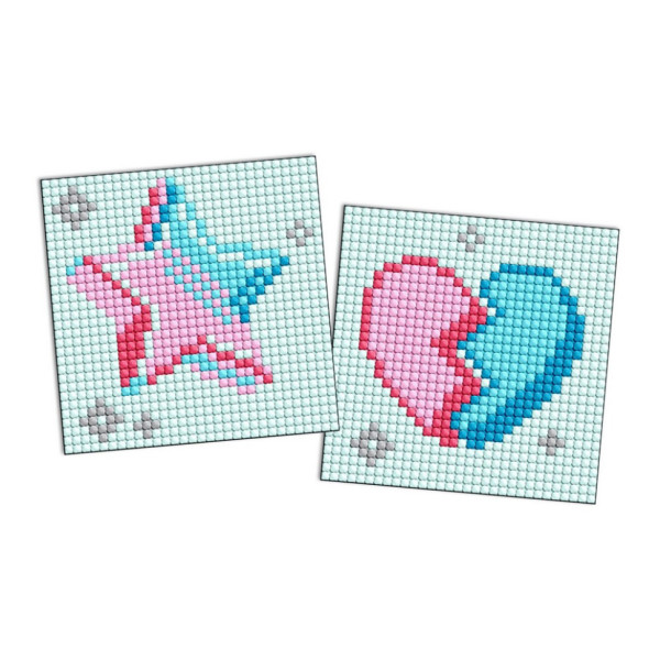 Алмазная мозаика "LOL Surprise! Звезда и разбитое сердце" AMG1187 на самоклеящейся основе 9x9 см