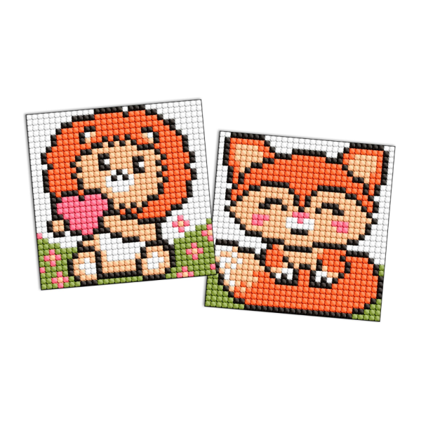 Алмазна мозаїка "Руді звірята" Ідейка AMG1094 9x9 см