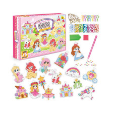 Набор для творчества Алмазная мозаика "Принцессы, зверюшки, замок" SK8019 брелок, 15 штук