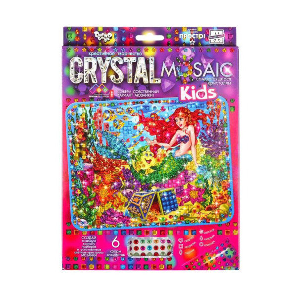 Набор креативного творчества "Kids Crystal Mosaic" CRMk-01-05, 6 форм элементов