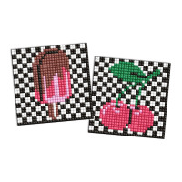 Алмазная мозаика "LOL Surprise! Вишни и мороженое" AMG1109 на самоклеящейся основе 9x9 см