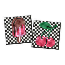 Алмазная мозаика "LOL Surprise! Вишни и мороженое" AMG1109 на самоклеящейся основе 9x9 см