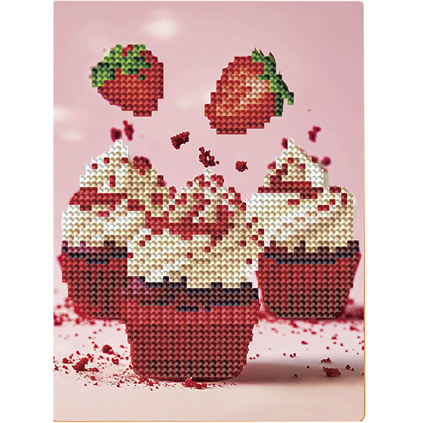 Алмазная мозаика "Красный бархат" DM3006 с мольбертом 17x22.5 см