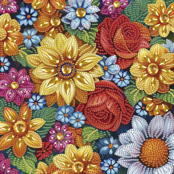 Алмазная мозаика "Цветочная коллекция" BH029 неполная выкладка 25х25 см