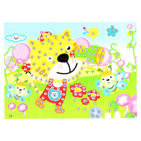 Детская мозаика по номерам "Тигренок" 13-126-7 разноцветные камушки