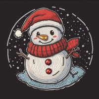 Алмазна мозаїка "Сніговик" DBS52205 неповна викладка 25х25 см (DBS52205)