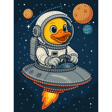 Алмазная мозаика с частичной выкладкой "Утка в космосе" ©art_selena_ua AMV1202, 15х20 см