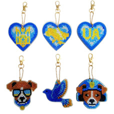 Набор брелков алмазная выкладка Патриотические BR40, 6 штук