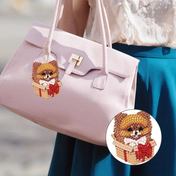 Набор брелков для алмазной мозаики "Собачки" BR33, 5 штук