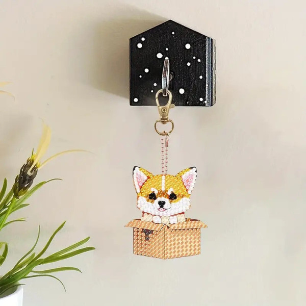 Набор брелков для алмазной мозаики "Собачки" BR33, 5 штук